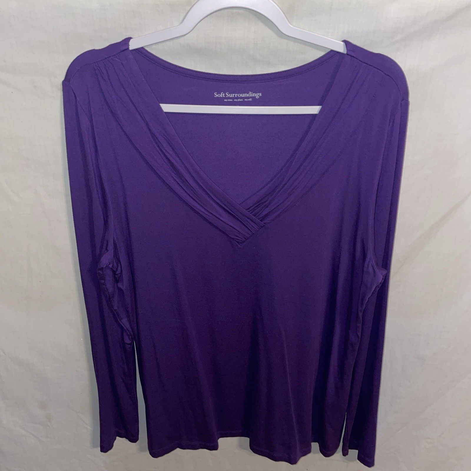 Soft Surroundings Women’s Dressy Blouse Size Xl Purple Going Out Party Style